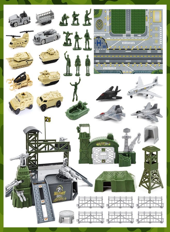 deAO Military Base Set, Army Men Playset with Military Vehicle,Weapon Gear Accessories,Vehicles Accessories and Play Map,Great Army Toys for 3 4 5 Year Old Boys Girls Kids - Image 5