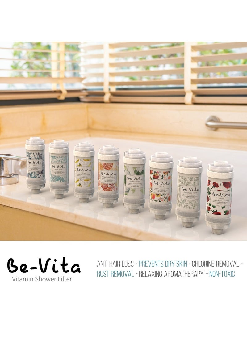 Be-Vita - Korean Vitamin Shower Filter - Anti Hair Loss - Prevents Dry Skin - Chlorine Removal - Rust Removal - Relaxing Aromatherapy - Non-Toxic (Rose) - Image 1