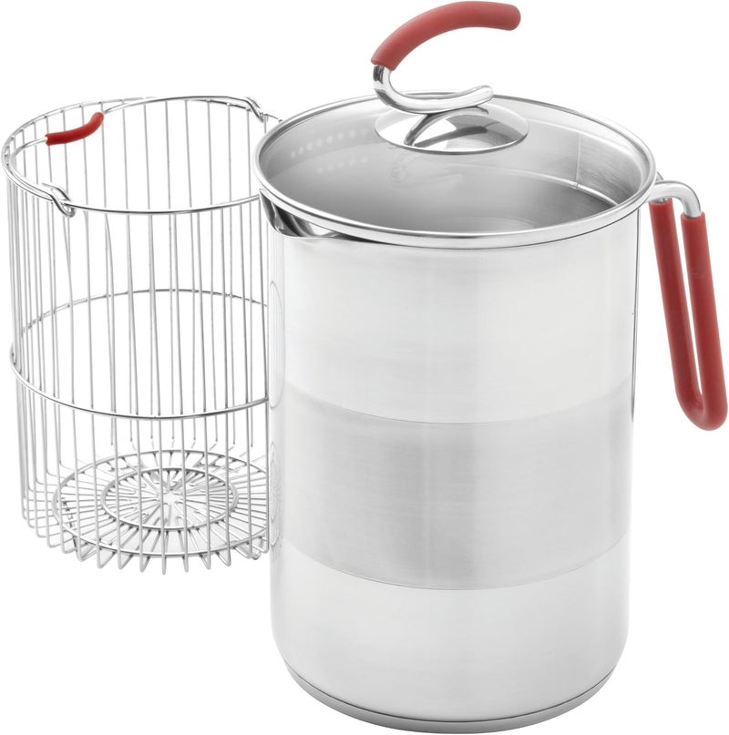 Kuhn Rikon 4th Burner Pot with Glass Lid and Steamer Basket - 12 Cup Capacity - Image 1