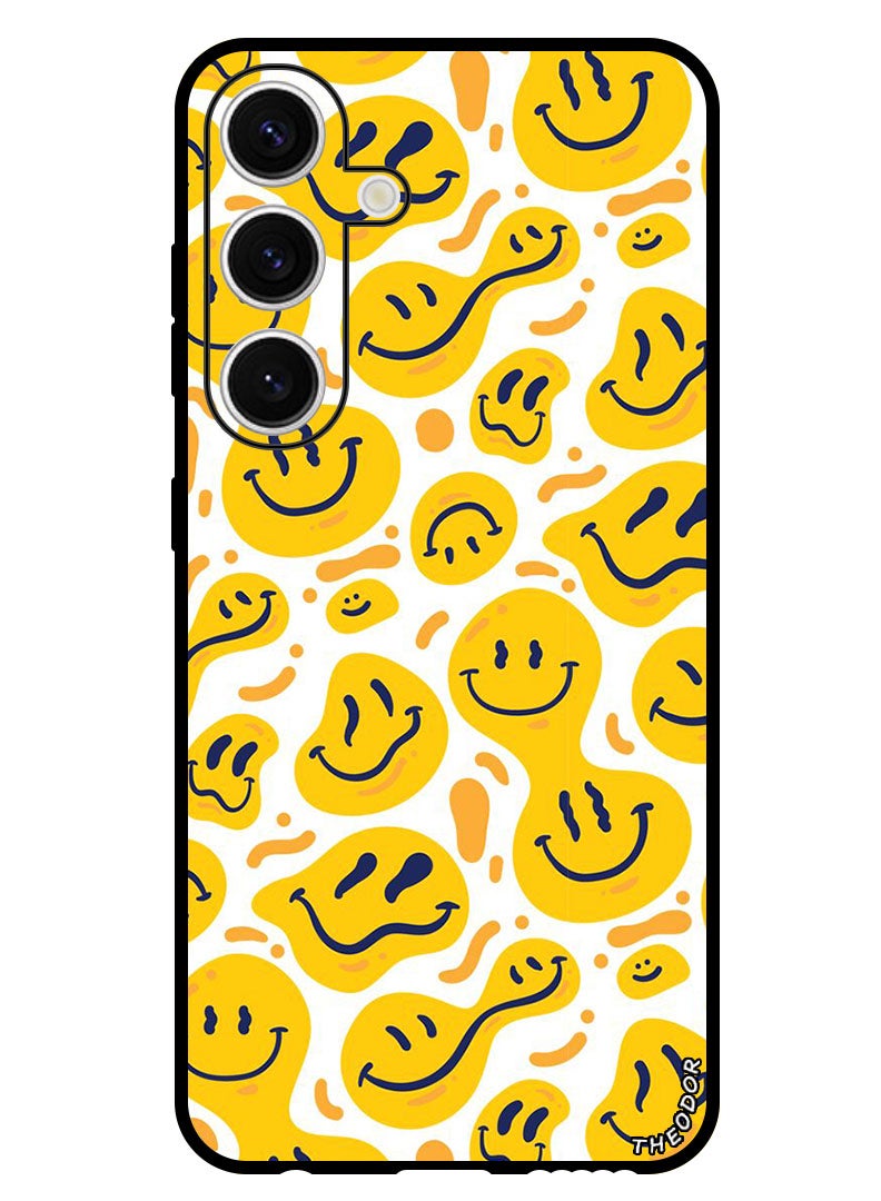 Theodor Protective Case Anti Scratch Shock Proof Bumper Cover For Samsung Galaxy S24 Smileys Yellow - Image 1