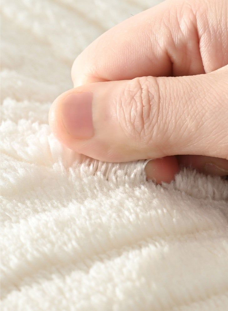 Kutis سجاد حمام غير قابل للانزلاق من كوتيس، مجموعة من قطعتين، سجاد حمام سريع الجفاف، سجاد عالي الامتصاص لحوض الاستحمام، المرحاض وأرضيات الحمام، بوليستر أبيض 80x50 سم و 50x40 سم - Image 5