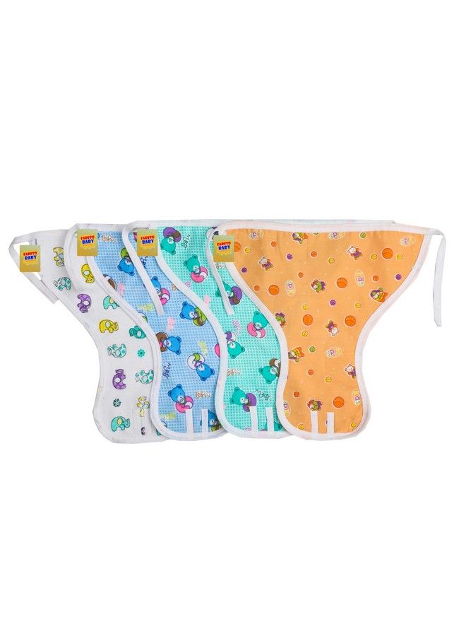 FARETO New Born Baby Double Layer 12 Cotton Nappies Tying Langots Cloths Nappies(Assorted)(Double Layer Cotton) (03 Months) - Image 4