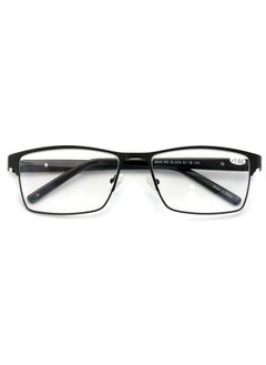 V.W.E. Men Premium Rectangle Metal With Plastic Temple Extra Large Reader 152Mm Wide Frame Reading Glasses (Black 1.75)  - Image 1