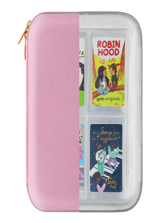 sarlar Card travel Case Compatible for Yoto mini Card Case, Soft Portable Folder with Zipper & 160 Pockets for Player. Binder Sleeve Holder for Travel (Pink) - Image 2