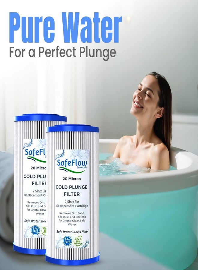 SafeFlow Essentials 20 Micron 5" x 2.5" Water Filter Replacement Cartridge (6-Pack) - Fits Ice Pod Cold Plunge Water Chiller, Cold Plunge Filters, Water Filter for Bath, and Under Kitchen Sink Systems - Image 2