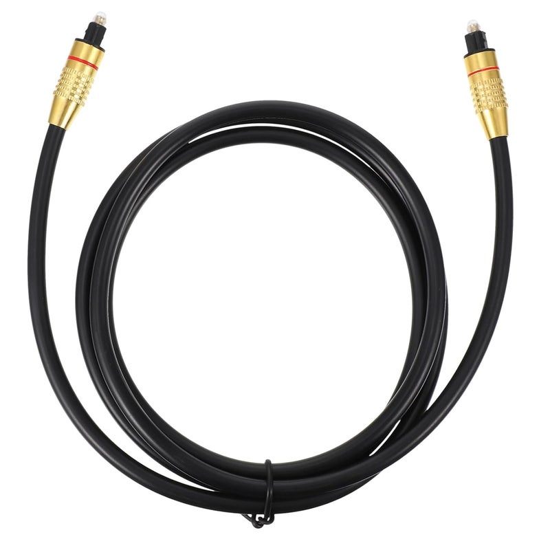 Veemoon Digital Audio Optical Cable Od 6.0 1.5m Gold-Plated Fiber Audio Cord for Tv Soundbar Game Console Black - Image 1