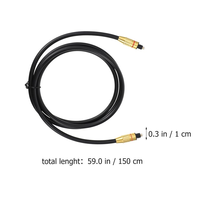 Veemoon Digital Audio Optical Cable Od 6.0 1.5m Gold-Plated Fiber Audio Cord for Tv Soundbar Game Console Black - Image 2