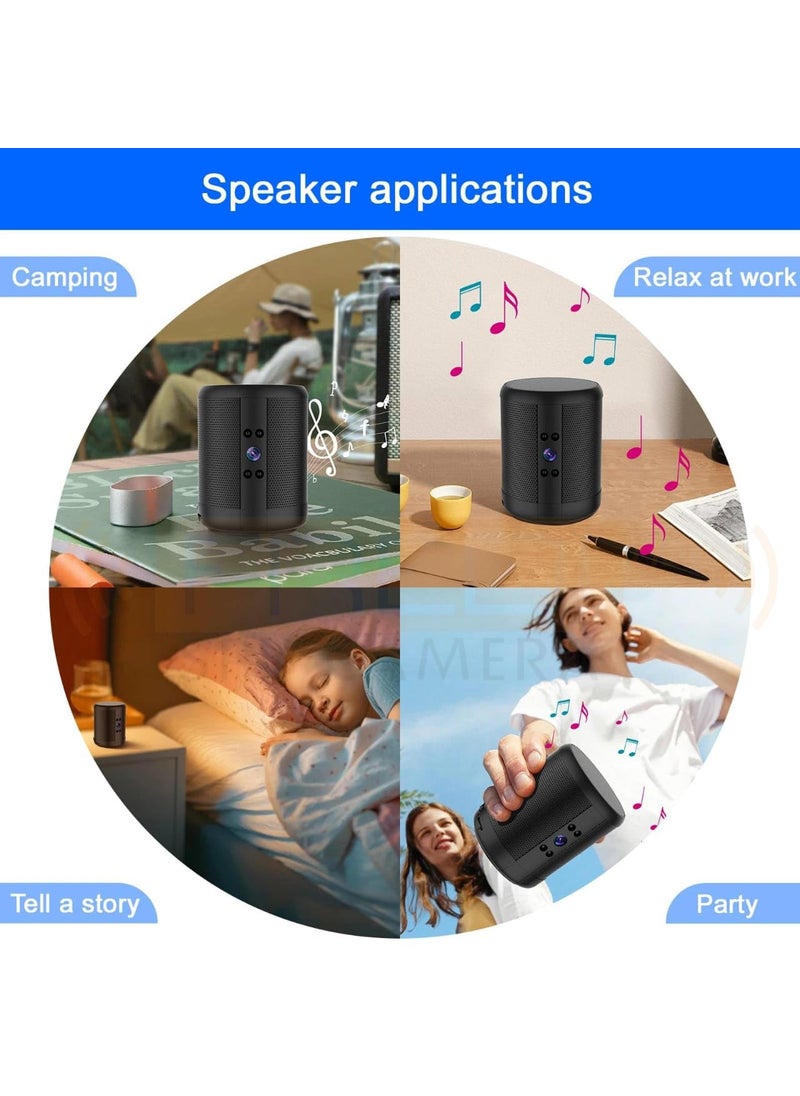 FREDI HD PLUS Speaker with WiFi Camera 2K HD Video Camera Bluetooth Speaker with Two Way Audio Motion Detection Auto Focus Recorder IWFCam APP Control