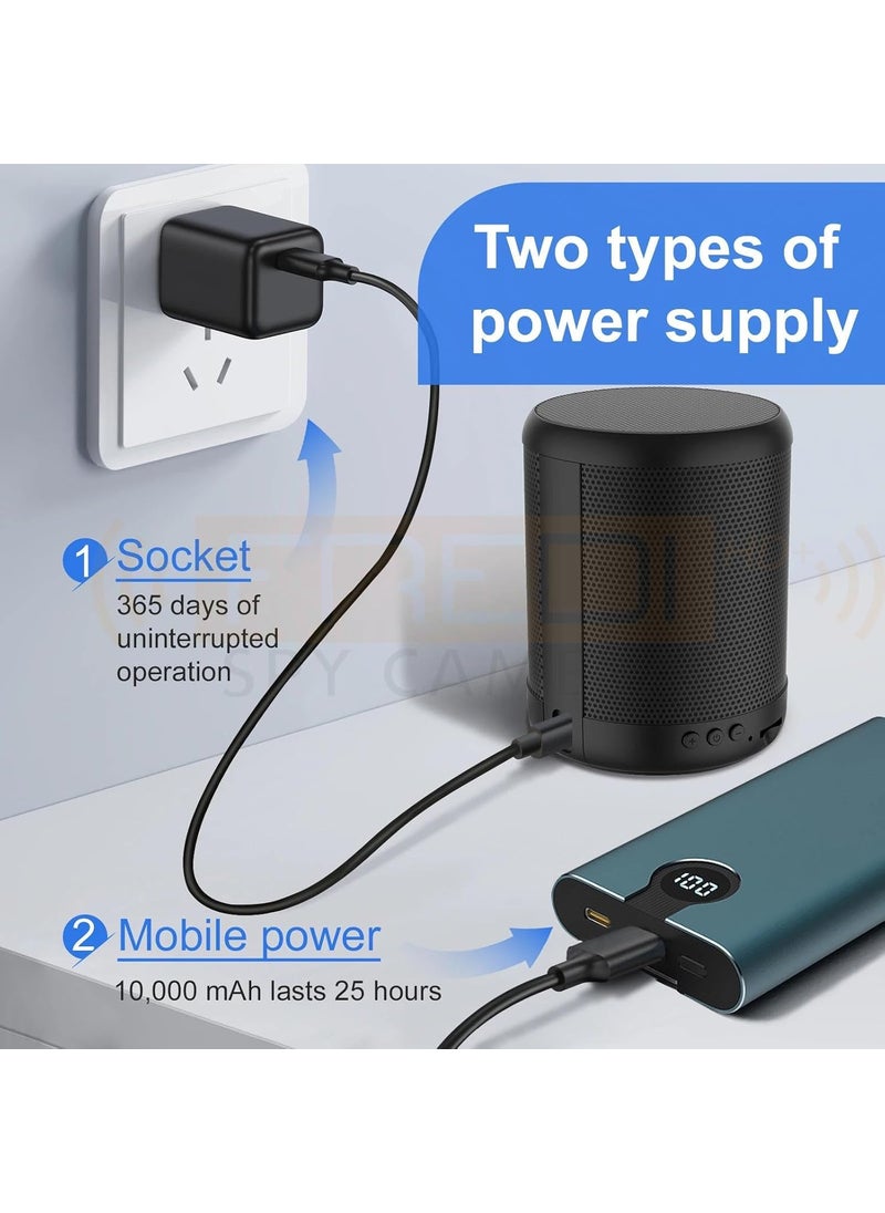 FREDI HD PLUS Speaker with WiFi Camera 2K HD Video Camera Bluetooth Speaker with Two Way Audio Motion Detection Auto Focus Recorder IWFCam APP Control