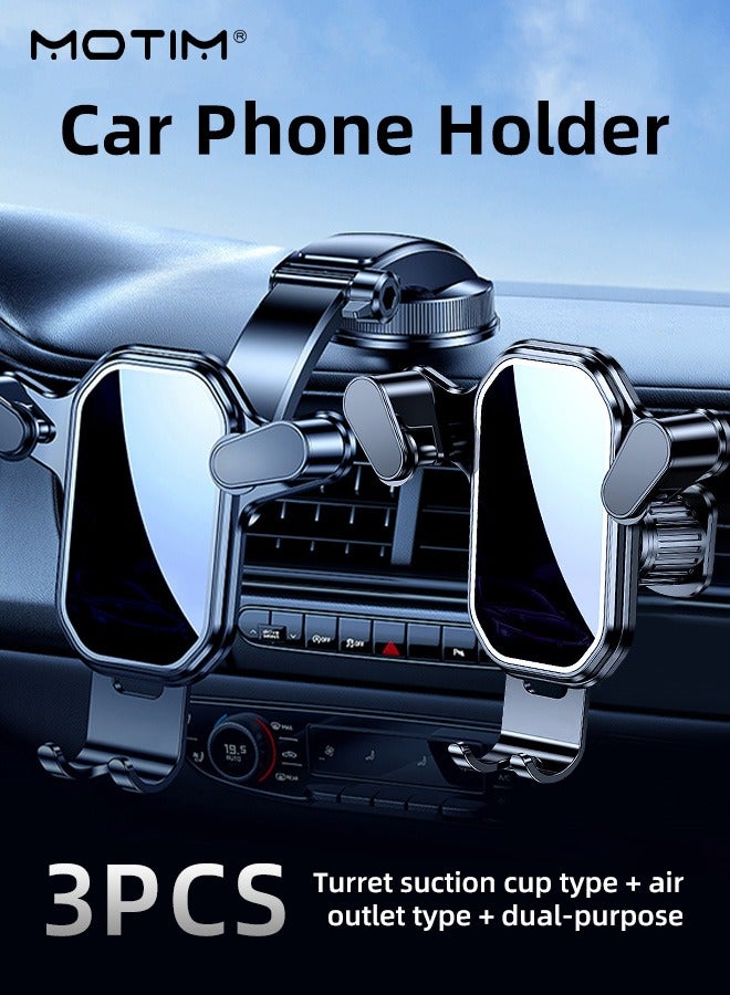 Motim 2 Pcs Car Phone Holder Mobile Holder for Car Air Vent Phone Holder Car  for Dashboard Air Vent Windshield Compatible with Apple Android Samsung etc Most Phone - Image 1