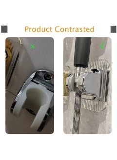 Excefore Shower Head Holder, 2 Pcs Adjustable Shower Head Holder, Handheld Shower Head Holder Wall Mount, Acrylic Shower Bracket, Fashionable and Practical Bathroom Accessories, Silvery  - Image 5
