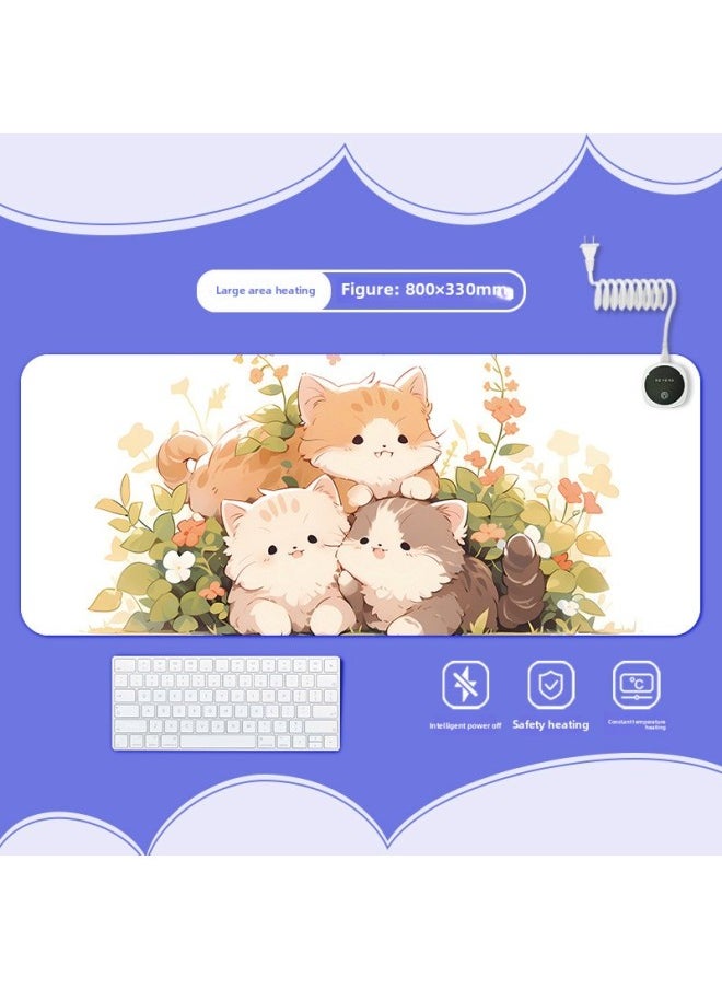 Cute Doll Heating Heating Pad Warm Table Mat Office Computer Desktop Heating Mouse Pad-Color:800x330mm-Pattern:Jr-cute Doll 123  - Image 1