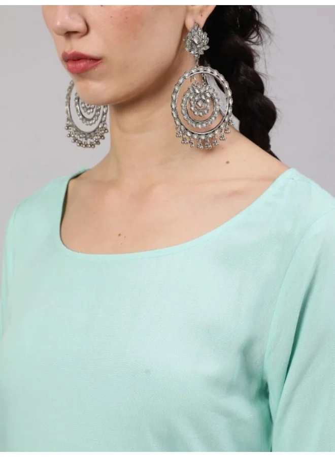 AKS Green & Grey Tie & Dye Kurta Palazzo With Dupatta