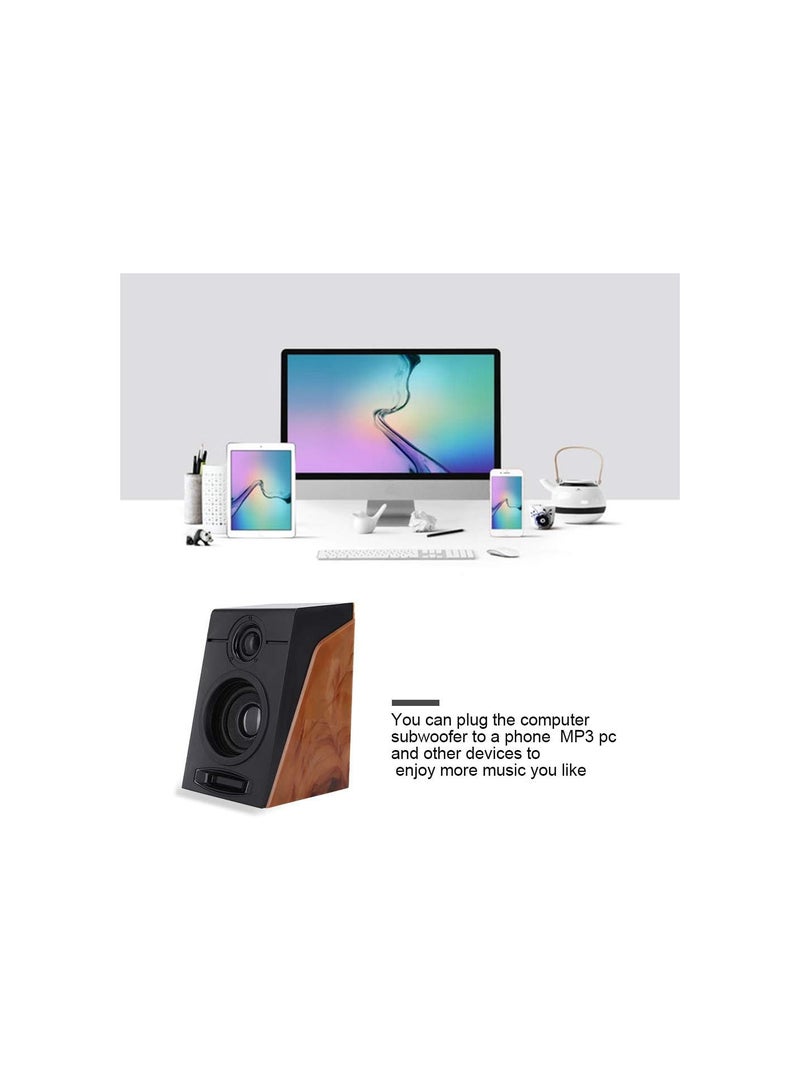 GGOOT Desktop Subwoofer Speakers with USB Computer Port, HiFi Universal Wired Speakers with Stereo Surround Sound for TV, PC, Phones and Tablets  - Image 4