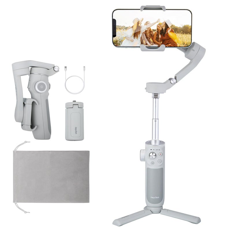 FeiyuTech Vb 4 Smartphone Gimbal With 8.4''Extendable Rod,Ai Tracking,Gesture Control,Foldable&Portable Gimbal Stabilizer For Vlog Youtube Tiktok Live Video Record,Iphone&Android,Max 0.57Lb,Black - Image 1