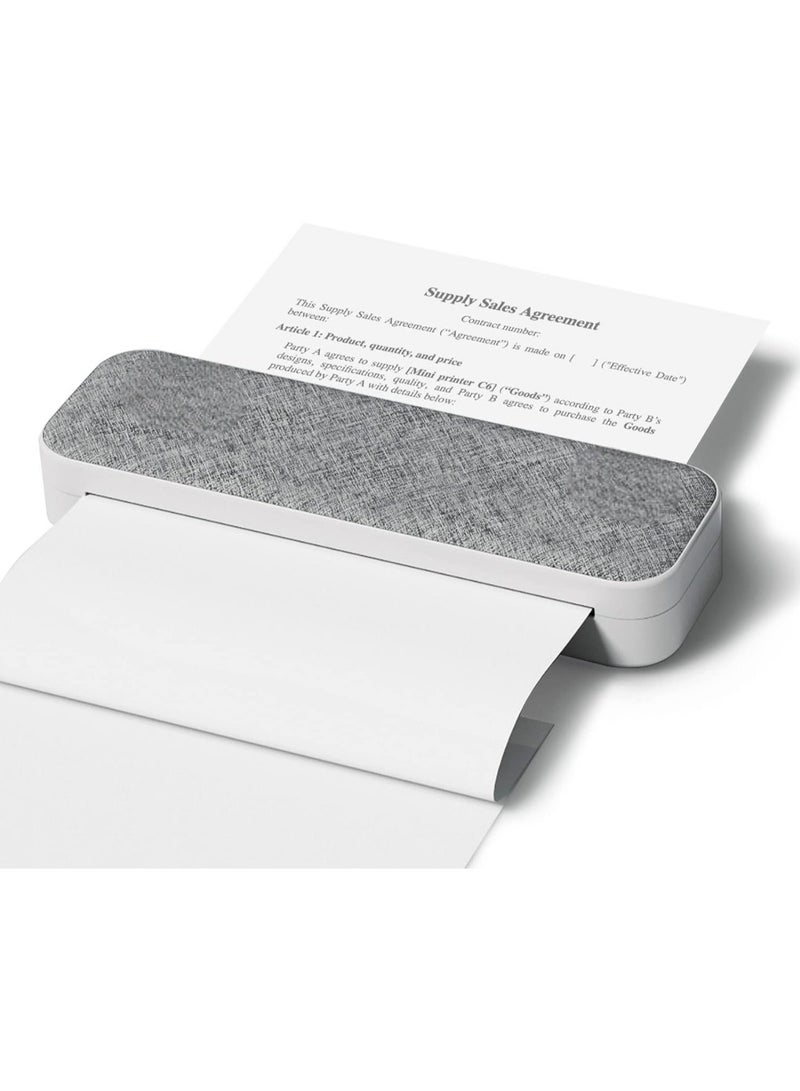 طابعة محمولة A4، طابعة حرارية بلوتوث، طابعة محمولة بدون حبر متوافقة مع iOS وAndroid والكمبيوتر المحمول، تدعم طابعات بعرض الورق 2 بوصة/3 بوصة/4 بوصة لاسلكية للسفر والمنزل والمكتب - Image 2