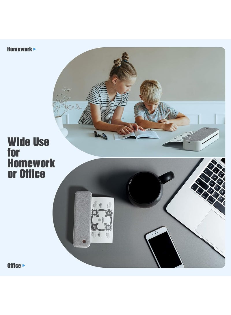 طابعة محمولة A4، طابعة حرارية بلوتوث، طابعة محمولة بدون حبر متوافقة مع iOS وAndroid والكمبيوتر المحمول، تدعم طابعات بعرض الورق 2 بوصة/3 بوصة/4 بوصة لاسلكية للسفر والمنزل والمكتب - Image 5