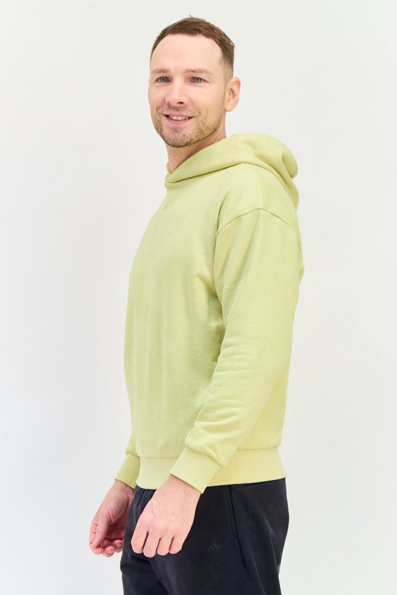 Adidas Men Sportswear Fit Long Sleeve Outdoor Hooded Sweatshirt, Yellow  - Image 2