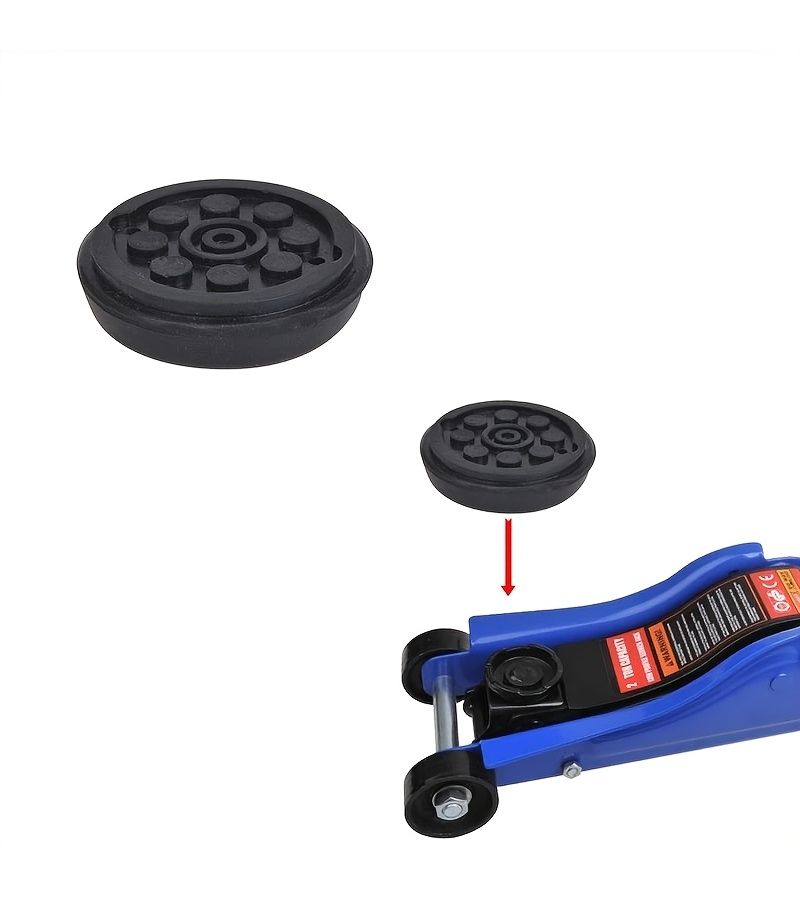 Black 52mm Car Jack Rubber Pad Block Lifting Mechanical Support Universal Riser - Image 1