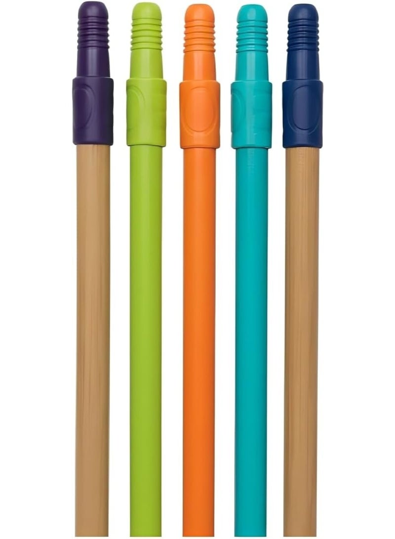 5 pcs Durable Plastic Broom Handle Connectors – Multi-Color Replacement Pole Joiners for Household Cleaning Tools, Easy-to-Use Stick Extender and Repair Connector - Image 2