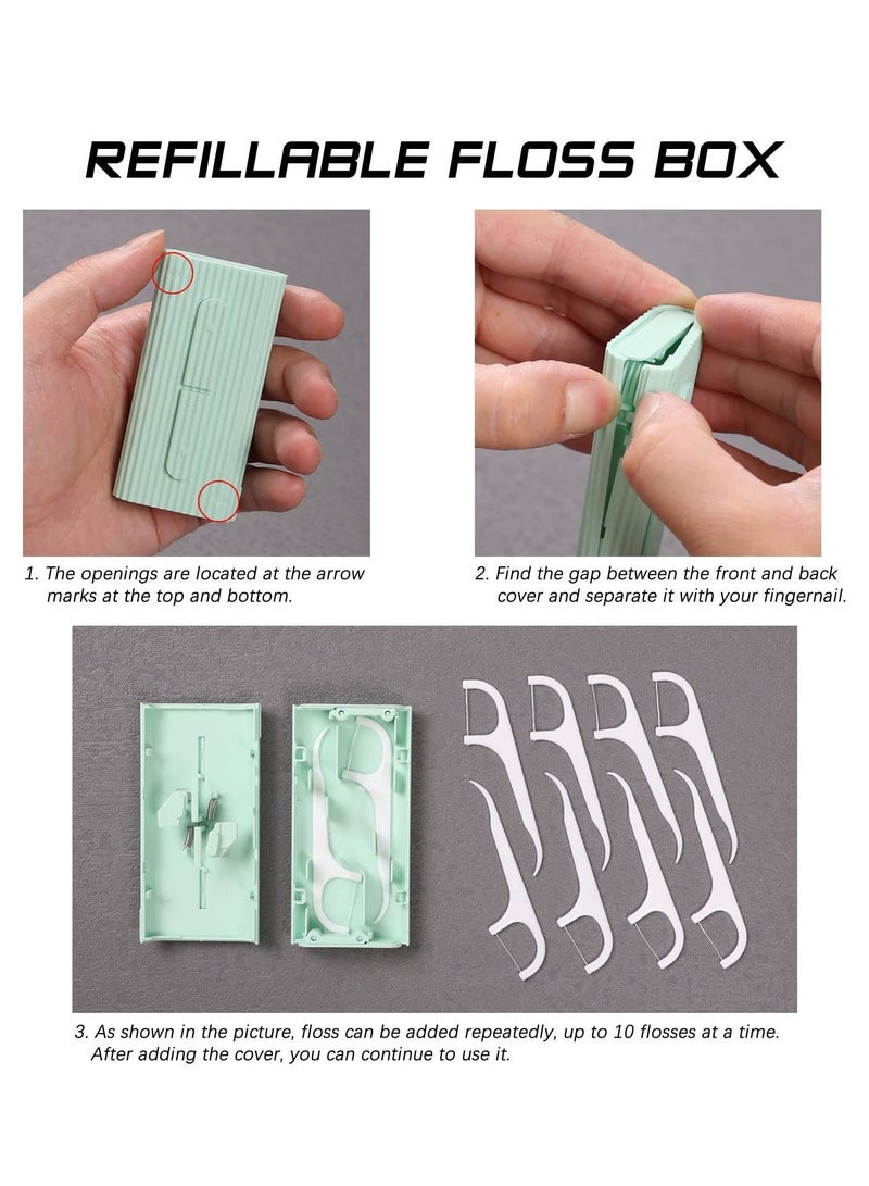نيبمينينت 5 Pcs Dental Floss Portable Case, Storage 10 Count Adults in Box. The Best Tool for Cleaning Teeth and Oral Care. Travel is Perfect Dinners, Dating, (Green) - Image 4