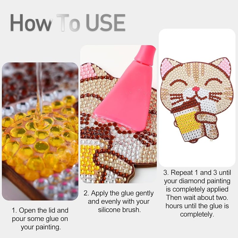 Topwey Diamond Painting Sealer, Diamond Painting Adhesive with Applicator Helps retain Your Diamond Sparkle，Also Applicable to Puzzles for Adults(125ML 4.4OZ) - Image 4