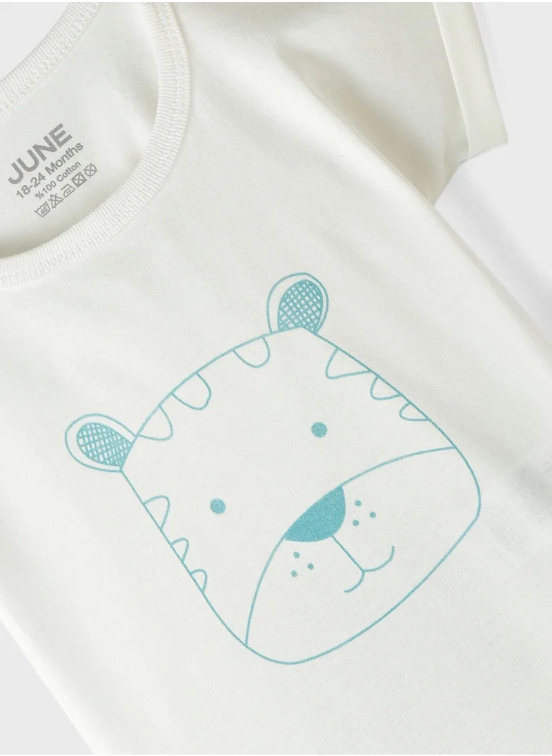 JUNE Kids Crew Neck T-Shirt And Shorts Set