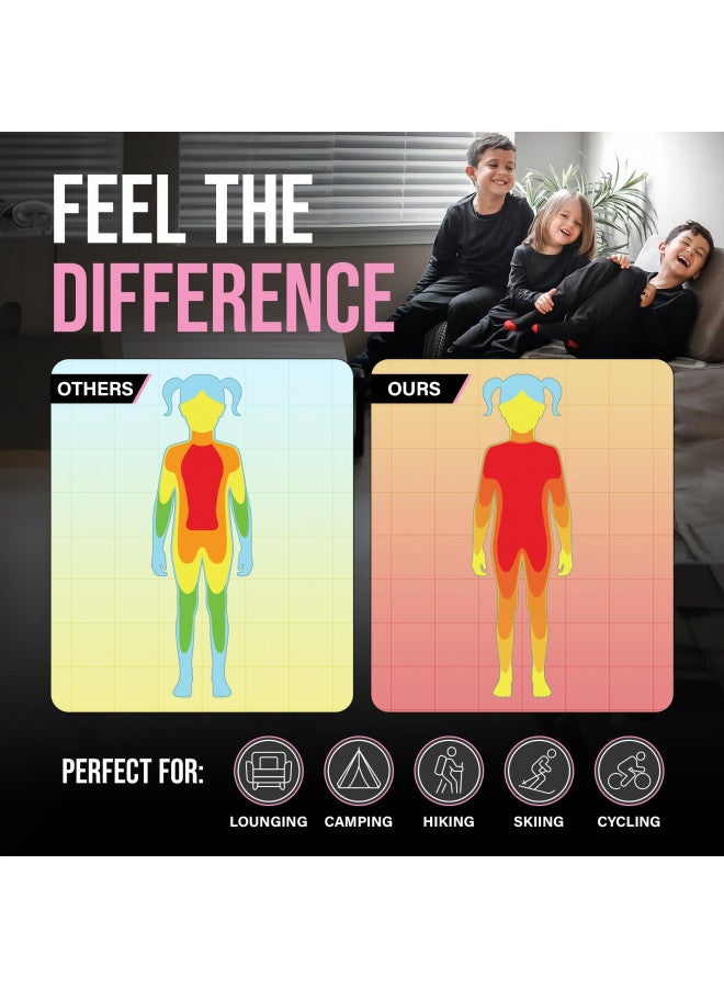 Thermajane Thermal Underwear for Kids Long Johns, Girls Thermal Underwear Set, Base Layer Kids Long Underwear (Grey, Small) - Image 3
