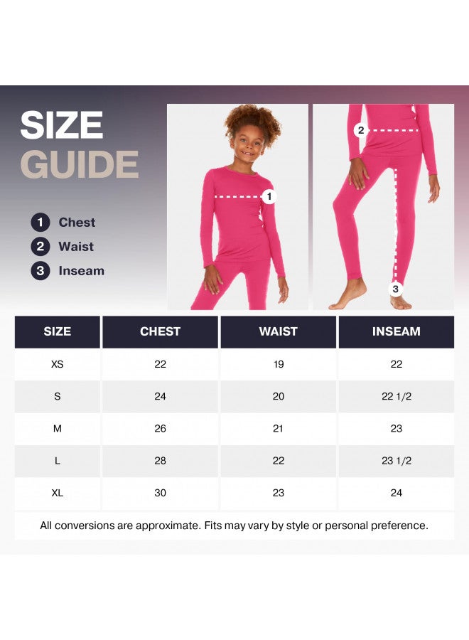 Thermajane Thermal Underwear for Kids Long Johns, Girls Thermal Underwear Set, Base Layer Kids Long Underwear (Grey, Small) - Image 4
