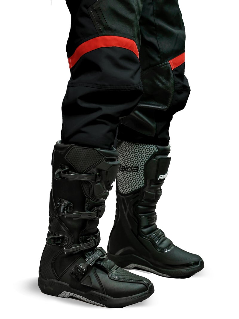 Raida Trailcraft Off-Road Pants | MX & Trail Ride | Lightweight | Abrasion-resitant Fabric | Heat Sheild Panel | (XXXL, Black/Red) - Image 5
