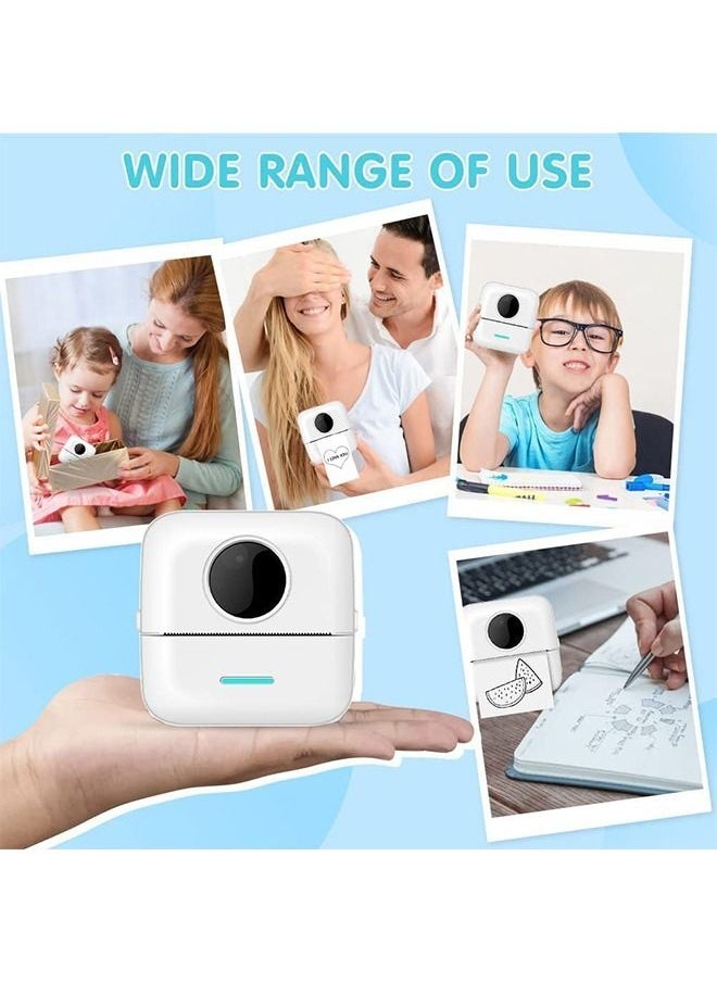 DMG TECH - Label Printer, Portable Thermal Printer, Mini Photo Printer, Rechargeable Labeler, Small Bluetooth Inkless Printer with 10 Rolls Thermal Paper for Android and iOS Smartphones - Image 1