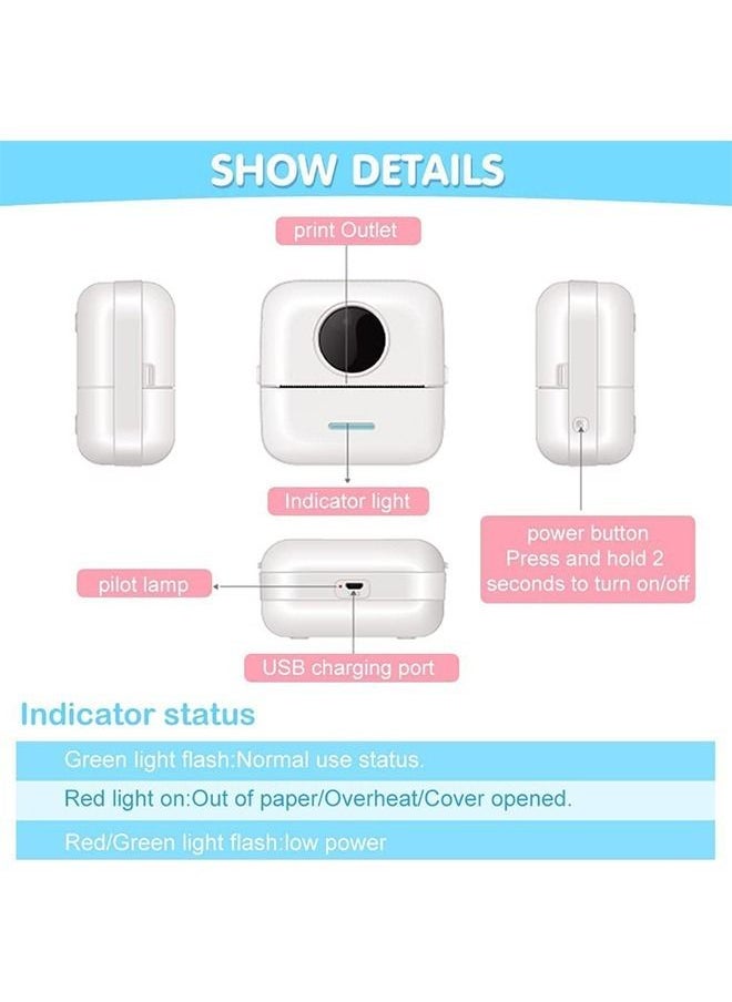 DMG TECH - Label Printer, Portable Thermal Printer, Mini Photo Printer, Rechargeable Labeler, Small Bluetooth Inkless Printer with 10 Rolls Thermal Paper for Android and iOS Smartphones - Image 1