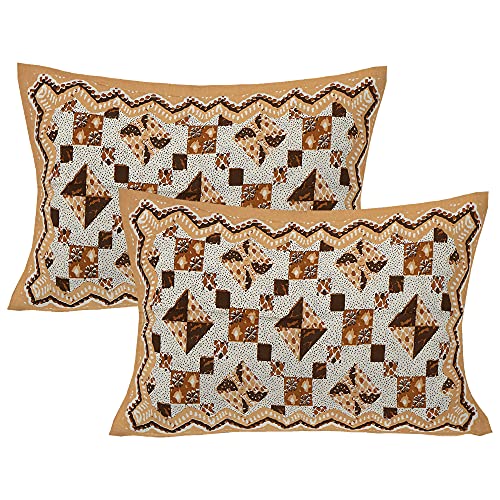 Braise Premium | King Size |100% Pure Cotton | Double Bedsheet with 2 Pillow Covers (Orange, Brown) - Image 2