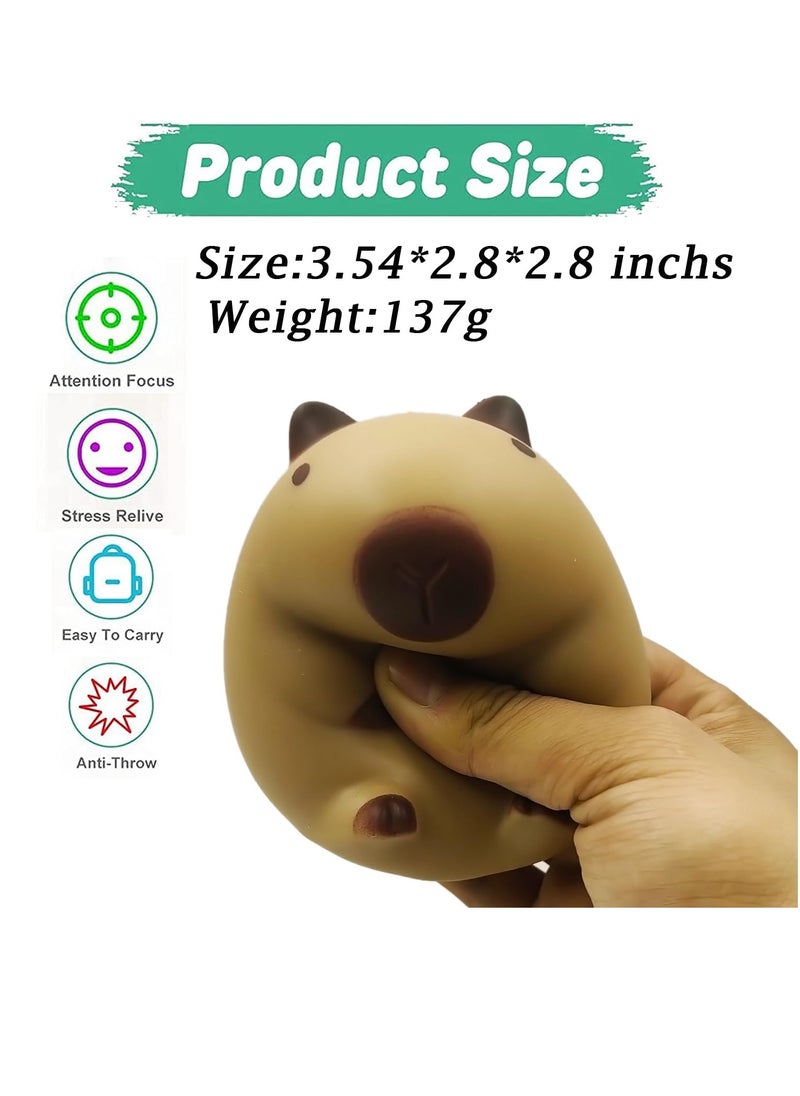Excefore Funny Capybara Stress Ball, 2 Pcs Capybara Squishy Balls, Stress Relief Squeeze Ball for Children and Adults,Stretchy Capybara Fidget Toys ADHD Autism,Sensory Capybara Toy Gift for Birthday  - Image 5