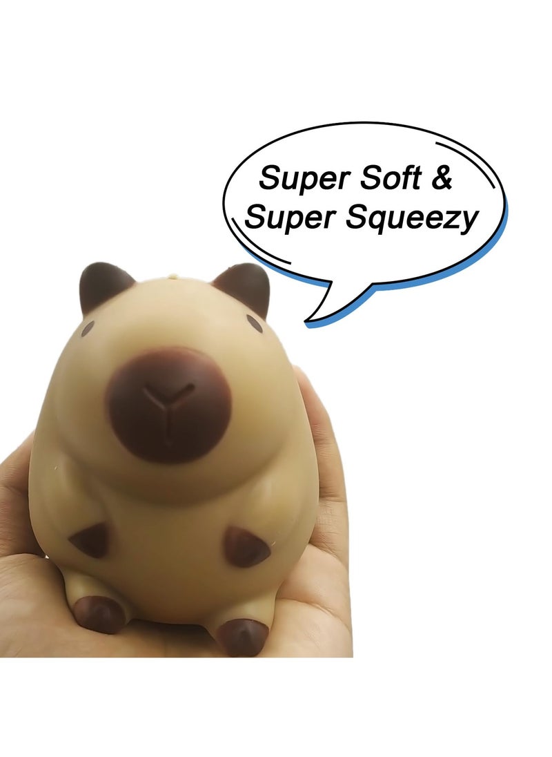 Excefore Funny Capybara Stress Ball, 2 Pcs Capybara Squishy Balls, Stress Relief Squeeze Ball for Children and Adults,Stretchy Capybara Fidget Toys ADHD Autism,Sensory Capybara Toy Gift for Birthday  - Image 2