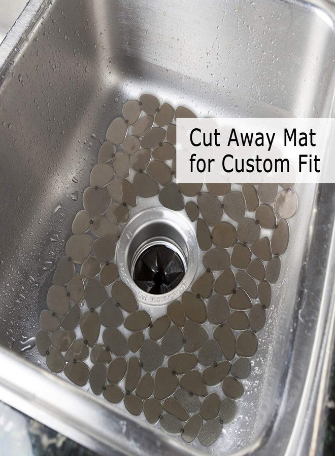 Yiter Sink Mat, 2Pcs Adjustable PVC Pebble Sink Protector for Stainless Steel or Porcelain Sink, Dish Drying Mat for Bathroom Kitchen Sink Countertop, 15.8 x 12 inch (2, Brown) - Image 3