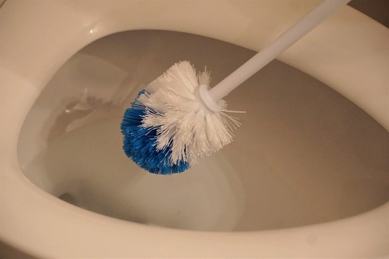 Quickie European Bowl Brush, 14-Inch, Blue, Poly Fibers with Curved Head for Cleaning Under Rims in Bathroom/Restroom - Image 4