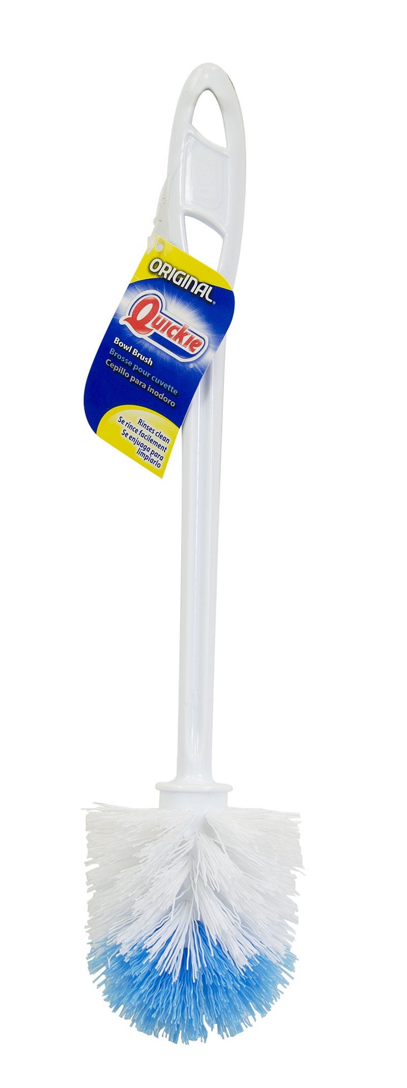 Quickie European Bowl Brush, 14-Inch, Blue, Poly Fibers with Curved Head for Cleaning Under Rims in Bathroom/Restroom - Image 2