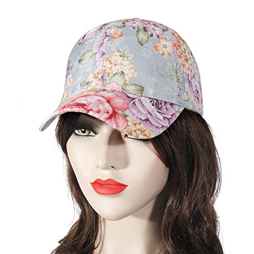 ZLYC Women Fashion Floral Print Baseball Cap Hawaiian Adjustable Snapback Dad Hat (Pink) - Image 2