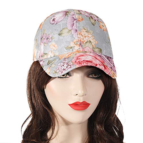 ZLYC Women Fashion Floral Print Baseball Cap Hawaiian Adjustable Snapback Dad Hat (Pink) - Image 3