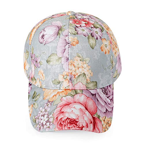 ZLYC Women Fashion Floral Print Baseball Cap Hawaiian Adjustable Snapback Dad Hat (Pink) - Image 4
