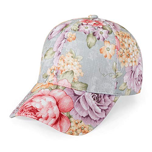 ZLYC Women Fashion Floral Print Baseball Cap Hawaiian Adjustable Snapback Dad Hat (Pink) - Image 1