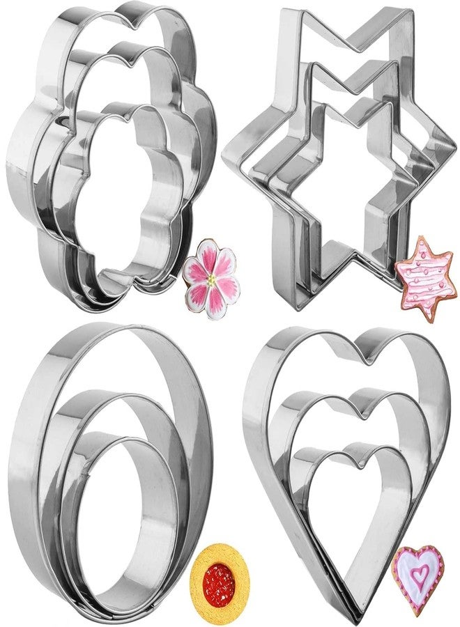 JAY EMPIRE 12 Pieces Cookie Cutter Stainless Steel Cookie Cutter with Different Shape - Image 1