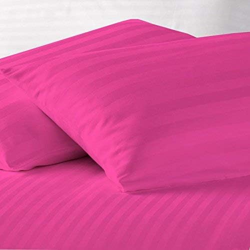 Daksh Sateen Stripe 300 TC Cotton Pillow Cover, 20 x 30 inch, Pink, 2 Pieces - Image 5