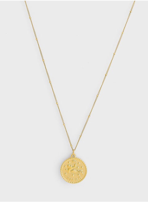 Virgo Star Sign Series 2 Gold Circle Necklace