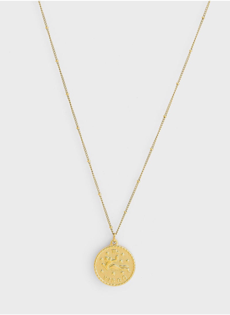 Lady Mauve - Virgo Star Sign Series 2 Gold Circle Necklace - Image 1