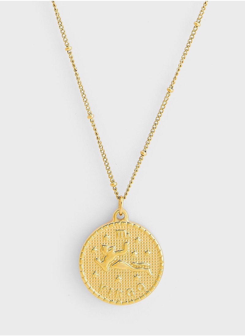 Lady Mauve - Virgo Star Sign Series 2 Gold Circle Necklace - Image 1