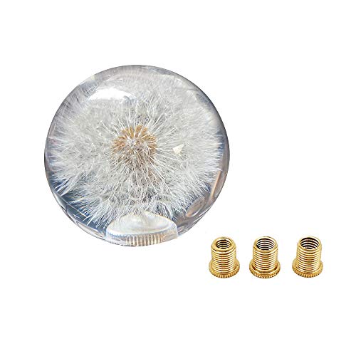 Sakali Gear Shift Knob Crystal Ball with Dandelions Flowers Car Shift Knobs Gear Shifter Knob with 3 Adapters fit for Most Manual Transmission or Automatic Transmission Without Lock Button - Image 1
