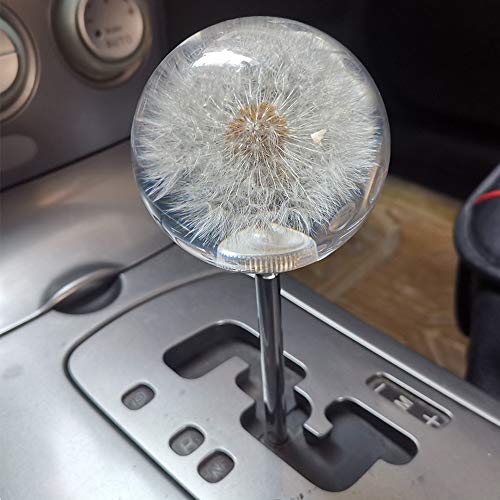 Sakali Gear Shift Knob Crystal Ball with Dandelions Flowers Car Shift Knobs Gear Shifter Knob with 3 Adapters fit for Most Manual Transmission or Automatic Transmission Without Lock Button - Image 4