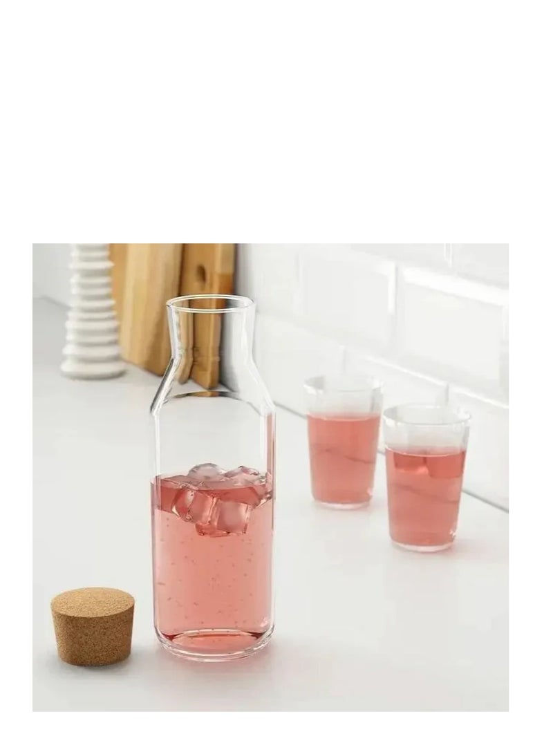 Glass Bottle with Cork Cap – Clear Reusable Glass Jar for Storage, Crafts, Spices, Oils, and Decor | Airtight Natural Cork Lid, Elegant Design for Kitchen or DIY Projects  - Image 1